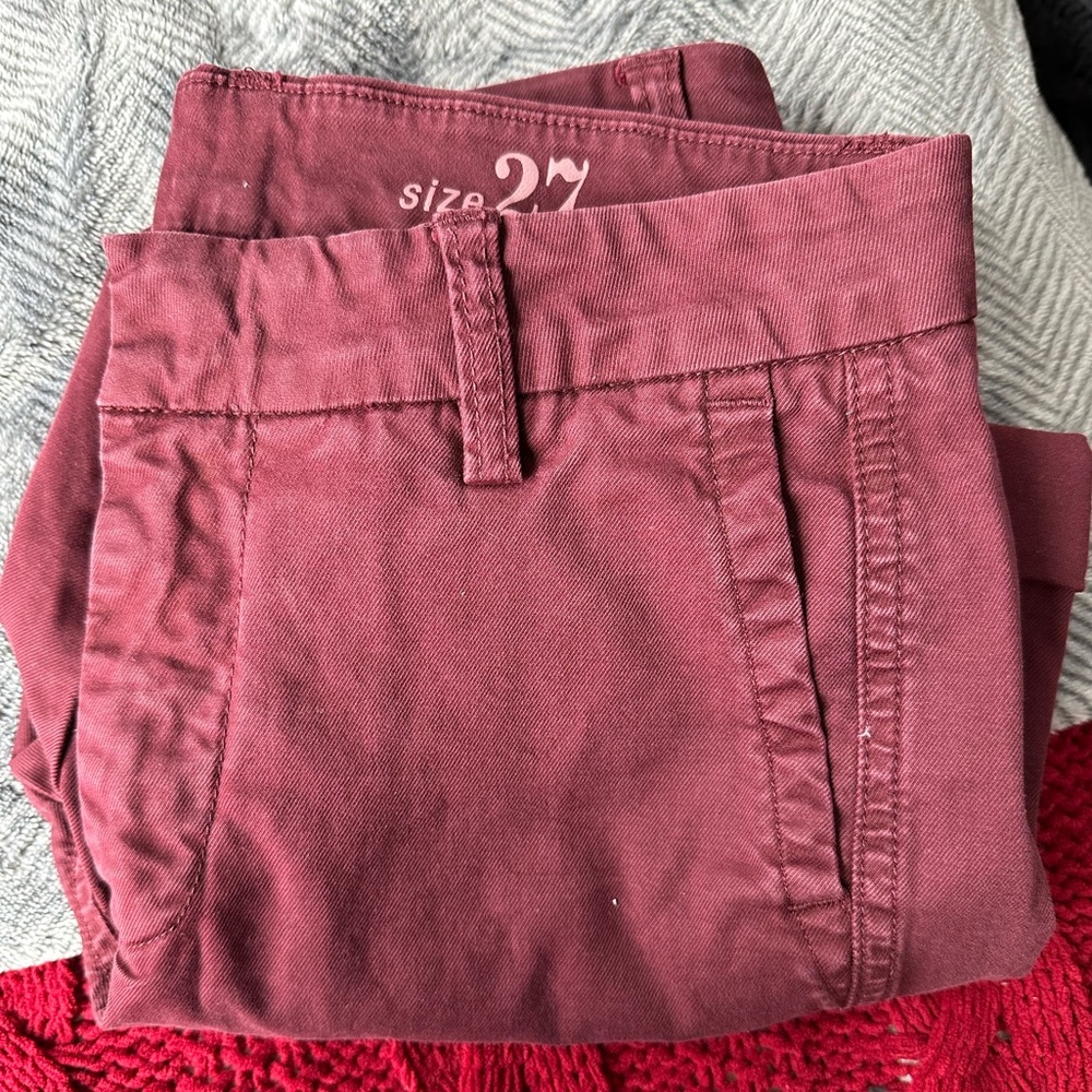 Maroon Chino Capris